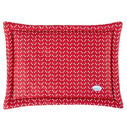 Colchonete para Cachorro Gato Caminha Pet 80x60 Ossinho Vermelho