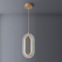 Ver imagem 2 de Pendente Oval Acrílico Dourado 25cm Led 8w 3 em 1 Bivolt 15741-pl