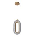 Ver imagem 1 de Pendente Oval Acrílico Dourado 25cm Led 8w 3 em 1 Bivolt 15741-pl