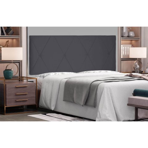 Painel Aquilla Cama Box Solteiro 90cm Suede - SSX Multicoisas - Cinza