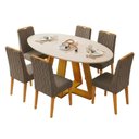 Ver imagem 1 de Conjunto Sala de Jantar Mesa Tampo em Vidro 1,80m Vick 6 Cadeiras Bel