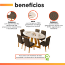 Ver imagem 5 de Conjunto Sala de Jantar Mesa Tampo em Vidro 1,80m Vick 6 Cadeiras Bel