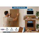 Ver imagem 3 de Painel P/ Lavabo até 100 Pol Modular 3.0 Ripado 297x250cm Nature Fosco - Linea Brasil