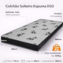 Ver imagem 3 de Colchão Solteiro Espuma D33 Liso 188x88x14cm Antialérgico