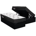 Ver imagem 3 de Cama Box Base Conjugada Espuma Dupla Solteiro King Corino (110kg - 0.96x2.03x56):branco