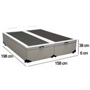Ver imagem 3 de Cama Box Baú Queen Bipartido Sintético Sereneprime Branco 158x198x44