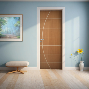 Folha de Porta Madeira Decorada 210x80cm Espessura 3,5cm Neblina MGM