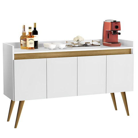 Aparador Buffet 4 Portas Branco Mel Gold Primus