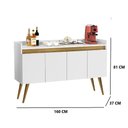 Ver imagem 5 de Aparador Buffet 4 Portas Branco Mel Gold Primus