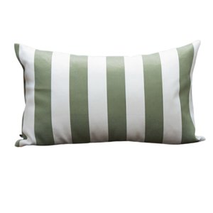 Coleção Náutica - Almofada Listras Verde Retangular Tipo:completa