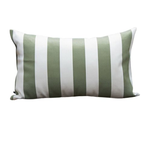 Coleção Náutica - Almofada Listras Verde Retangular Tipo:completa