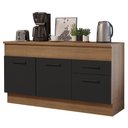 Ver imagem 1 de Balcão De Pia 150 Cm 2 Portas E 2 Gavetas Rustic/Preto