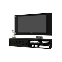 Rack com Painel Suspenso Minimalista para Tv até 60 Polegadas - 1,35x0,35 Preto - 1