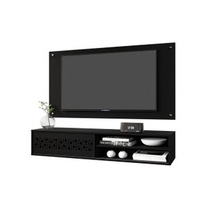 Rack com Painel Suspenso Minimalista para Tv até 60 Polegadas - 1,35x0,35 Preto