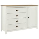 Ver imagem 1 de Cômoda Quarto 125cm 1 Porta 4 Gavetas Lazio Branco/Freijó F07 - Mpozenato