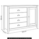 Ver imagem 4 de Cômoda Quarto 125cm 1 Porta 4 Gavetas Lazio Branco/Freijó F07 - Mpozenato
