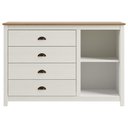 Ver imagem 5 de Cômoda Quarto 125cm 1 Porta 4 Gavetas Lazio Branco/Freijó F07 - Mpozenato