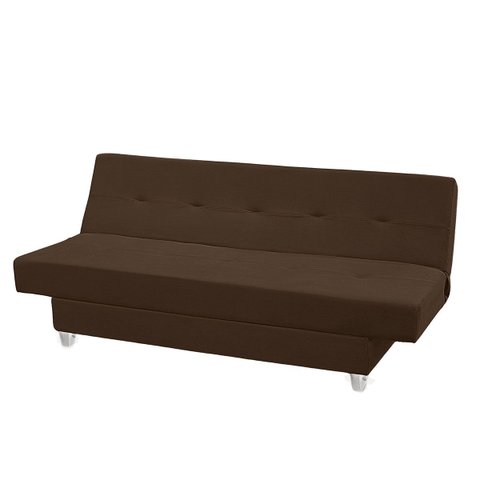 Sofá Cama Xangai 3 Lugares Veludo Reclinável 3 Estágios - Meu Estofado:marrom Cookie