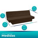 Ver imagem 5 de Sofá Cama Xangai 3 Lugares Veludo Reclinável 3 Estágios - Meu Estofado:marrom Cookie