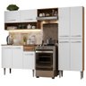 Armário de Cozinha Compacta Madesa Emilly Pop com Balcão Rustic/Branco - 3