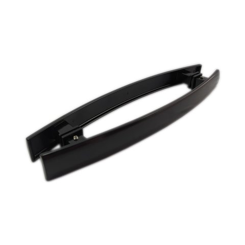 Puxador duplo curvo 40x30cm para porta de vidro e portão - Preto