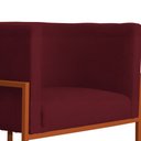 Ver imagem 5 de Kit 02 Poltrona Luana Luxo Suede Bordo Base Bronze - Fm