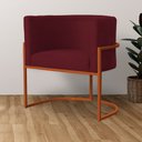 Ver imagem 6 de Kit 02 Poltrona Luana Luxo Suede Bordo Base Bronze - Fm
