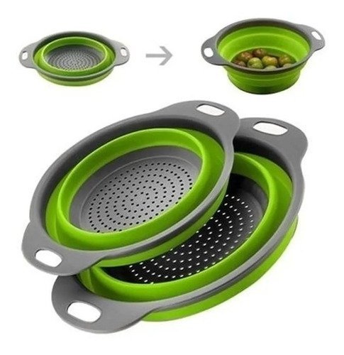 Bacia Retrátil Silicone Javick 2.7 litros para Cozinha Verde - 5