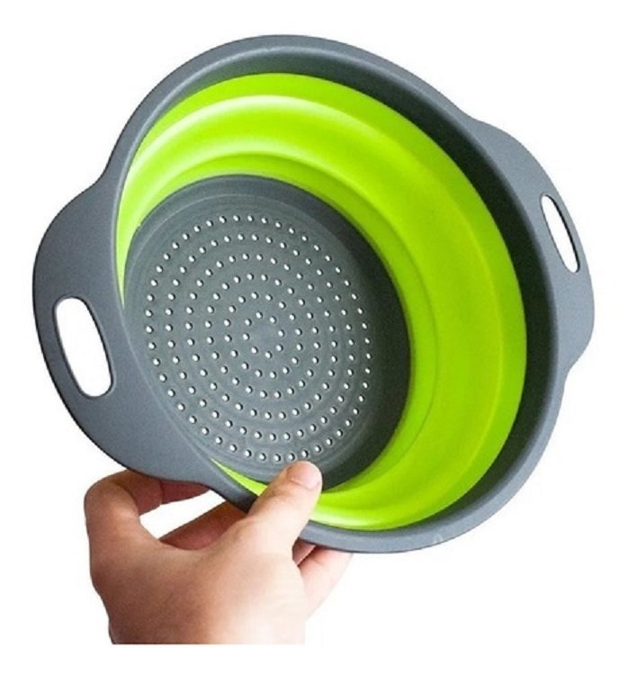 Bacia Retrátil Silicone Javick 2.7 litros para Cozinha Verde - 2