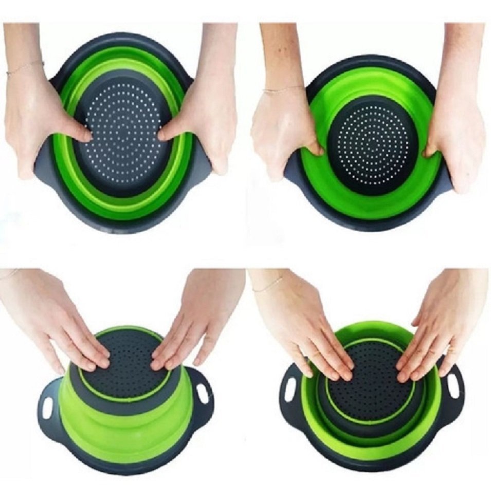 Bacia Retrátil Silicone Javick 2.7 litros para Cozinha Verde - 4