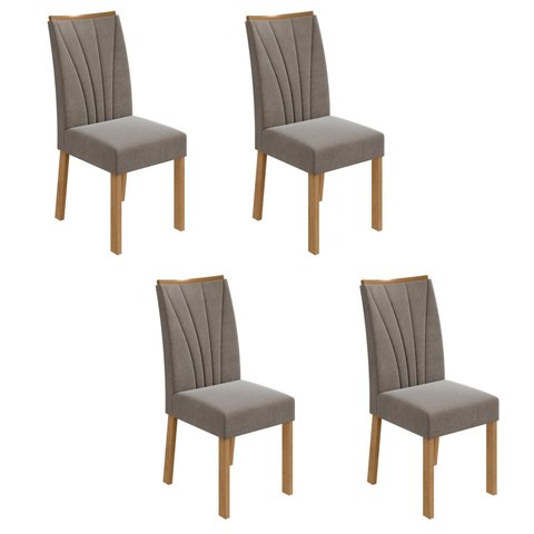 Conjunto 4 Cadeiras Estofadas Apogeu Móveis Lopas