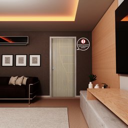 Folha de Porta Madeira Decorada 210x80cm Espessura 3,5cm Cantareira MGM - 4