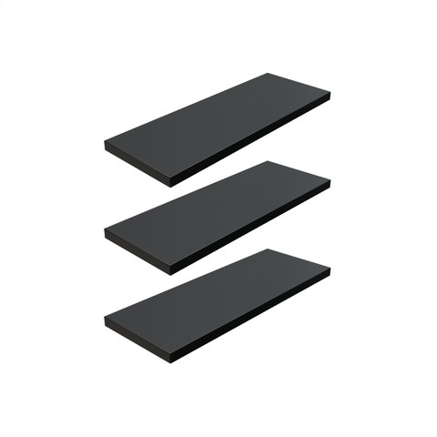 Kit 3 Prateleira Preta 40X15 + Suporte Flutuante Mdf  Organizadora Decoração Cozinha Banheiro Sala
