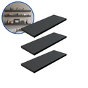 Ver imagem 2 de Kit 3 Prateleira Preta 40X15 + Suporte Flutuante Mdf Organizadora Decoração Cozinha Banheiro Sala
