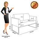 Ver imagem 7 de Sofá Namoradeira com 2 Poltronas Base Industrial Dourado Marisa Corano Preto D03 - D'Rossi