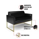 Ver imagem 6 de Sofá Namoradeira com 2 Poltronas Base Industrial Dourado Marisa Corano Preto D03 - D'Rossi