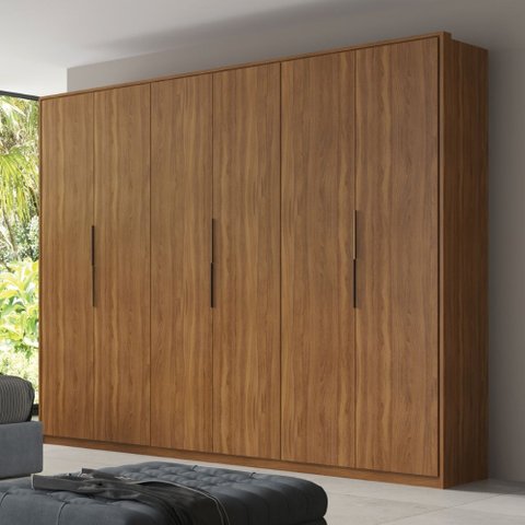 Guarda Roupa Casal Atrice 6 Portas e 6 Gavetas Amêndola Touch Demartêz