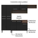 Ver imagem 7 de Cozinha Completa Emilly com Armário e Balcão Preto Madesa