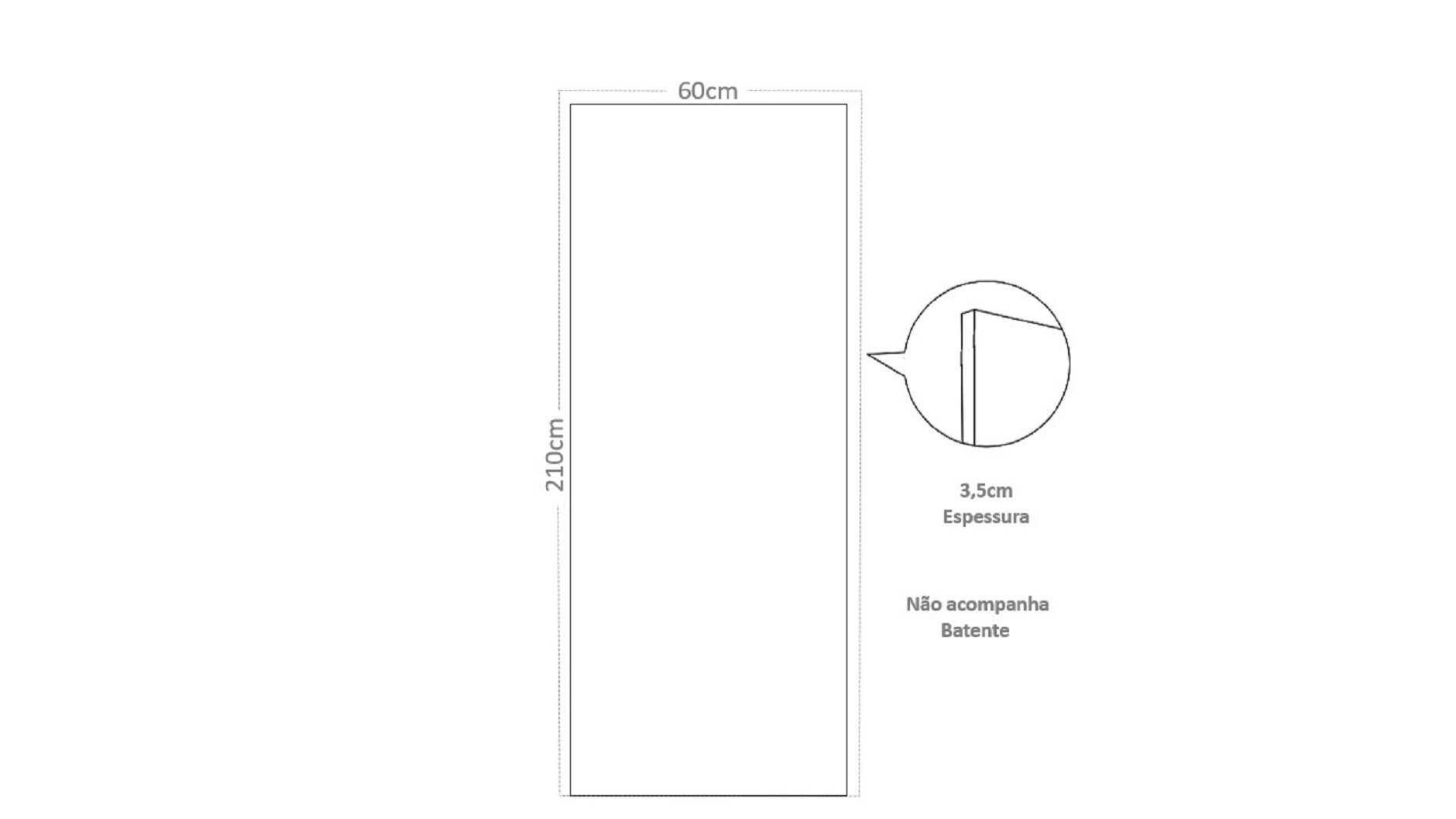 Folha de Porta Madeira Decorada 210x60cm Espessura 3,5cm Mantiqueira MGM - 3