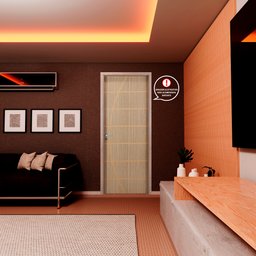 Folha de Porta Madeira Decorada 210x80cm Espessura 3,5cm Neblina MGM - 4