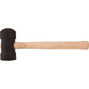 Martelo borracha 40mm preto cabo madeira - Vonder