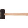 Martelo borracha 40mm preto cabo madeira - Vonder - 1