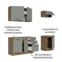 Ver imagem 5 de Armário de Cozinha Compacta 180cm Rustic Cinza Agata Madesa 03