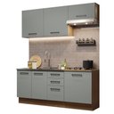 Ver imagem 3 de Armário de Cozinha Compacta 180cm Rustic Cinza Agata Madesa 03