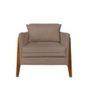 Ver imagem 2 de Kit 2 Poltronas Decorativa Sophia Suede Capuccino Pés Madeira Mz Decor