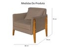 Ver imagem 3 de Kit 2 Poltronas Decorativa Sophia Suede Capuccino Pés Madeira Mz Decor