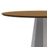 Mesa de Jantar Redonda Isis com Tampo Madeirado 120x120 Off White/Imbuia - PR Móveis - 2