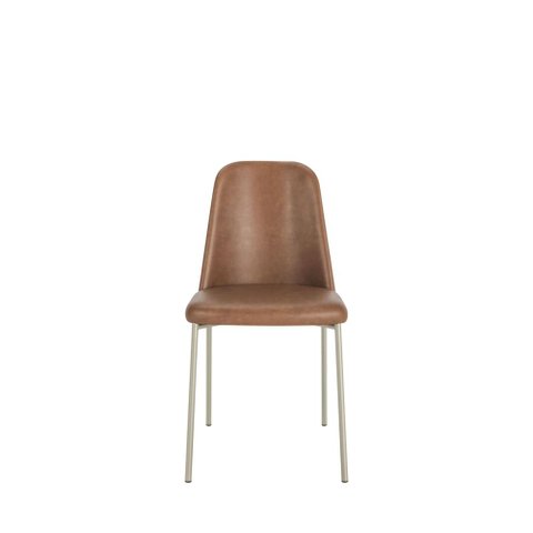 Conjunto de 2 Cadeiras Lucille - Champanhe C/ Pu Caramelo