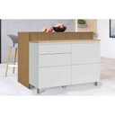Ver imagem 3 de Balcão Ilha Cozinha Gourmet Rainha C/ 1 Porta e 4 Gavetas 120cm Freijó - Nesher