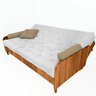 Sofá Cama Paris Ii Ripado Acquablock Madeira Maciça Natural - Branco Off - 3